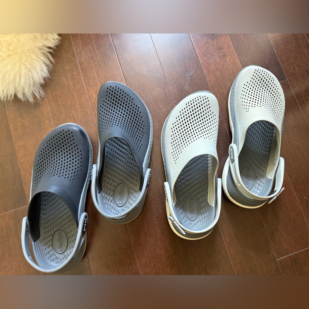 CROCS Shoes - 2 pair, one Black and one Gray - Picture 2 of 15